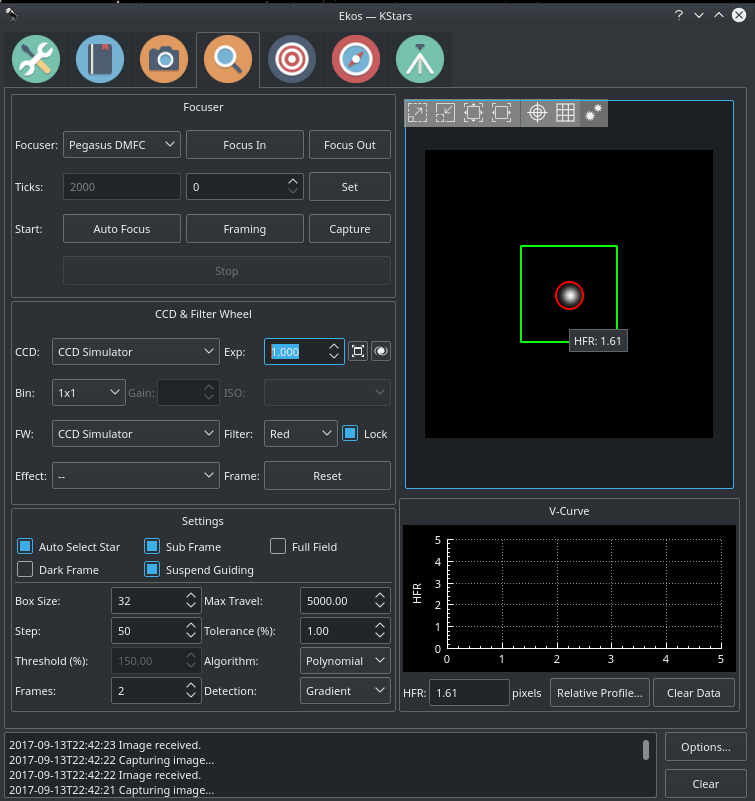 Pegasus DMFC in Ekos