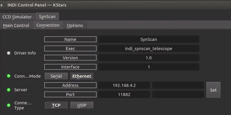 Synscan Wireless Connection