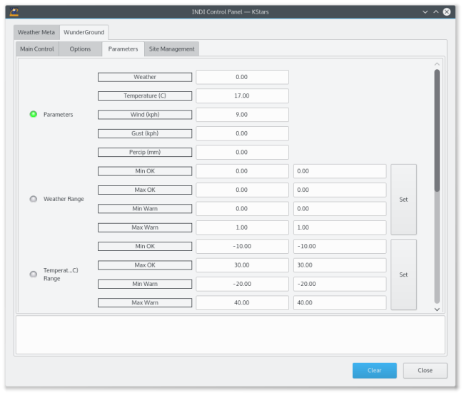 WunderGround Parameters