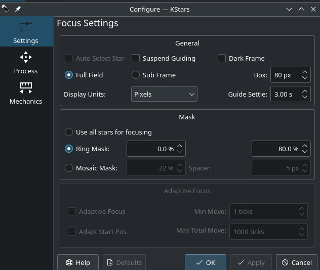 focus settings